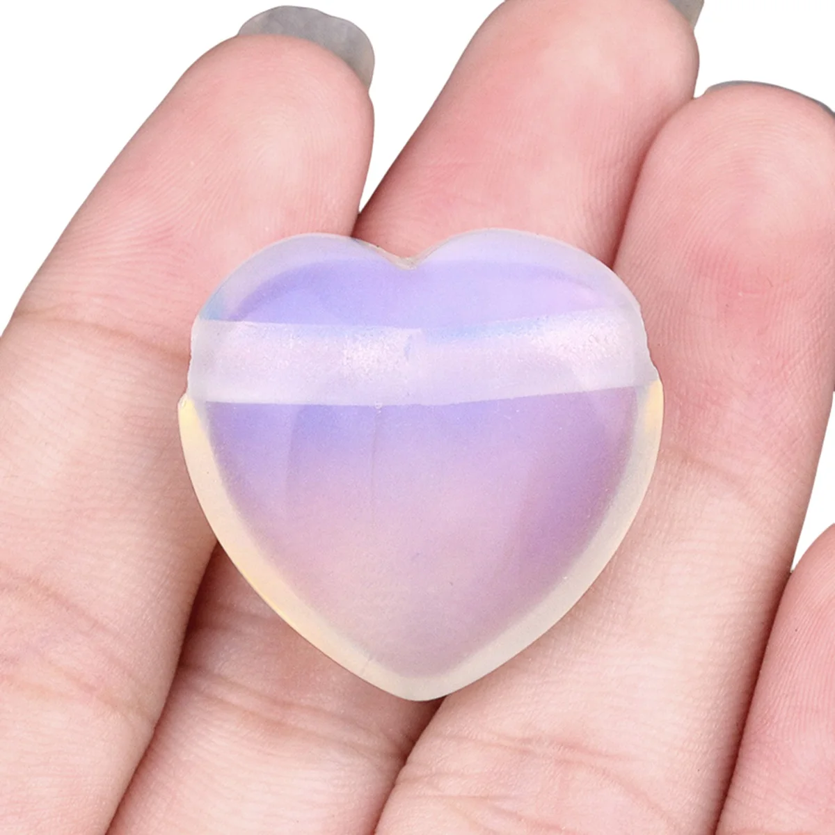 25MM Opalite Compact Heart Hole Beads Crystal Natural Stone Beads DIY Beads for Jewelry Making