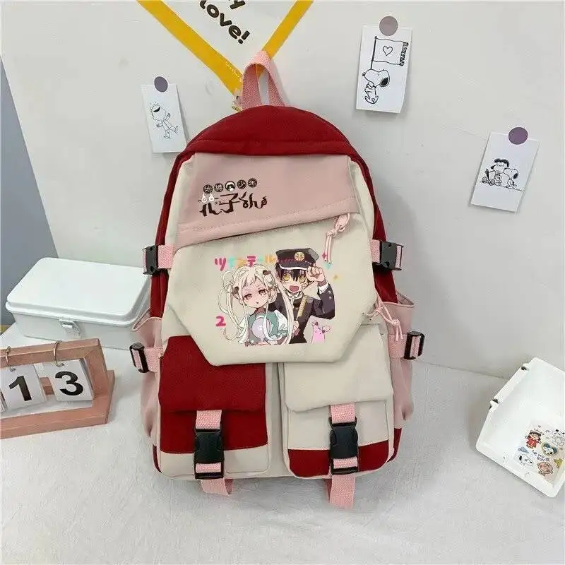 Juego de anime Negro Azul Rojo Jibaku Shounen Toilet-Bound Hanako-Kun Mochilas escolares para estudiantes Mochilas de gran capacidad