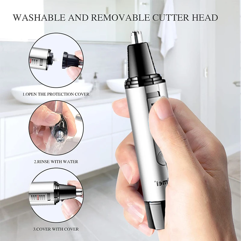 Kemei Grooming Kit 2in1 Nose Trimmer For Men Rechargeable Face Trimer Beard Trimmer For Nose And Ears Hair Removal