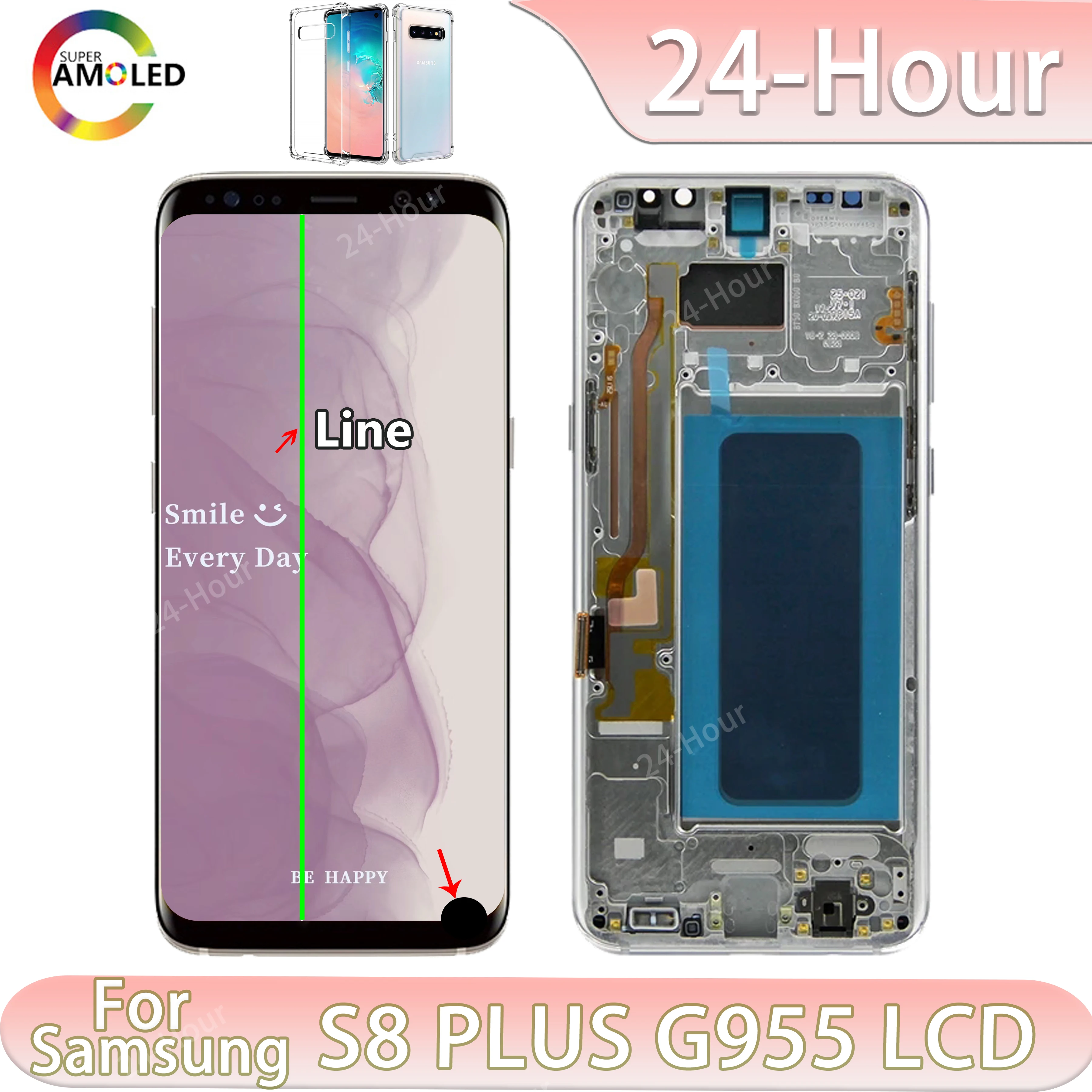 

AAA Quality S8+ With Frame LCD For Samsung Galaxy S8 Plus LCD Display G955 G955F G955FD Touch Screen Digitizer With Dot or Line