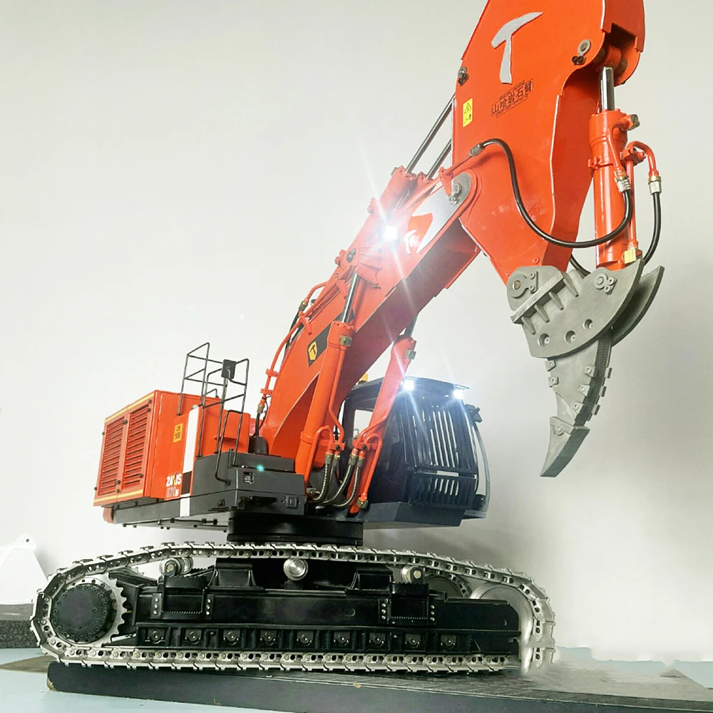 1/14 870H Rock Arm Hydraulic Excavator Model Heavy Duty Remote Control Engineering Machinery Model with Light Toys