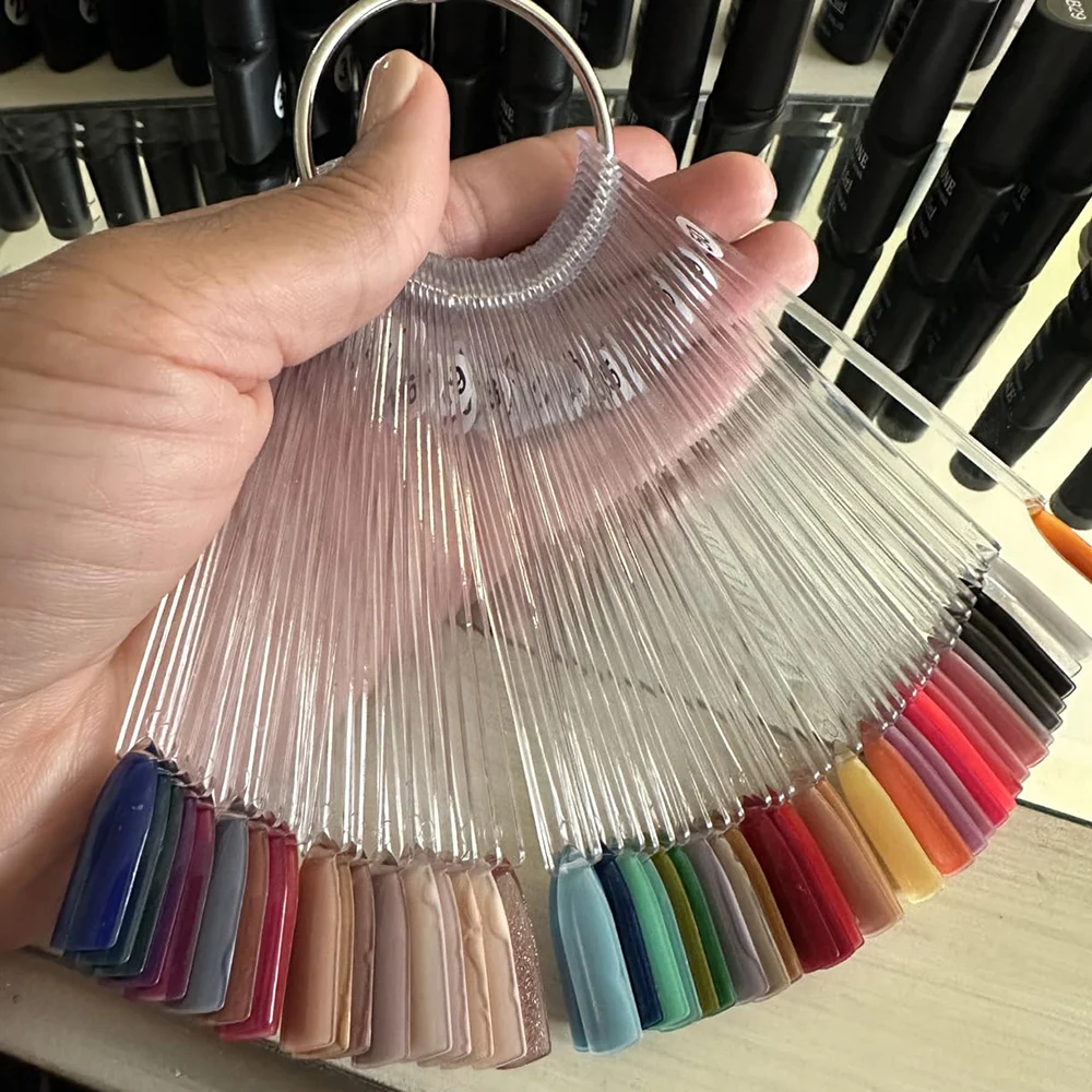 

Прозрачные накладные ногти для демонстрации, натуральные черные типсы для нейл-арта, акриловая подставка-веер для образцов гель-лаков, демонстрационная полка, инструмент для самостоятельной практики маникюра