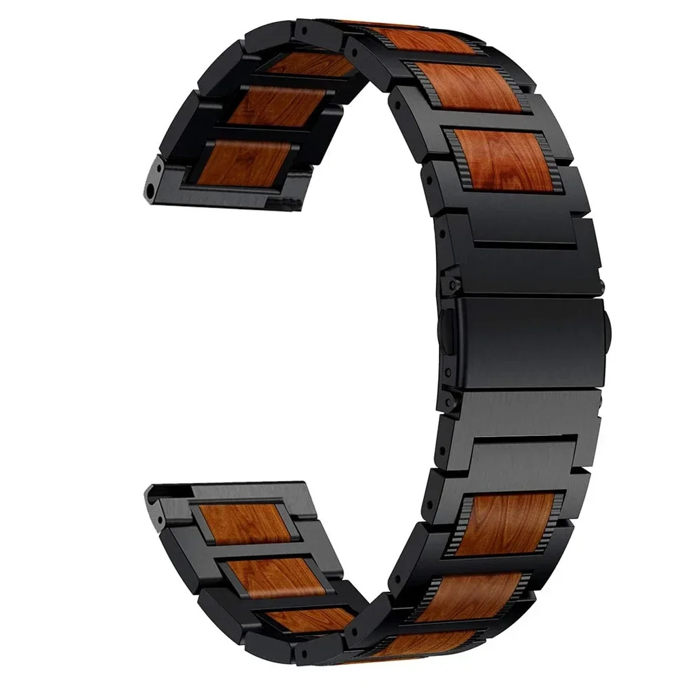 22mm Rosewood+Metal Strap for Garmin Forerunner 570 47mm 965 265 970 255 265 Music Comfortable Band for Garmin Venu 3 2 Bracelet