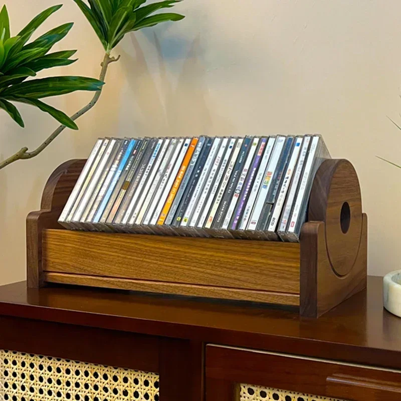 

Capacity Disc Cd Organizer Rack Display Storage Radio Portable Shelf Tray Holder Large CD Rack Music Retro Decoration