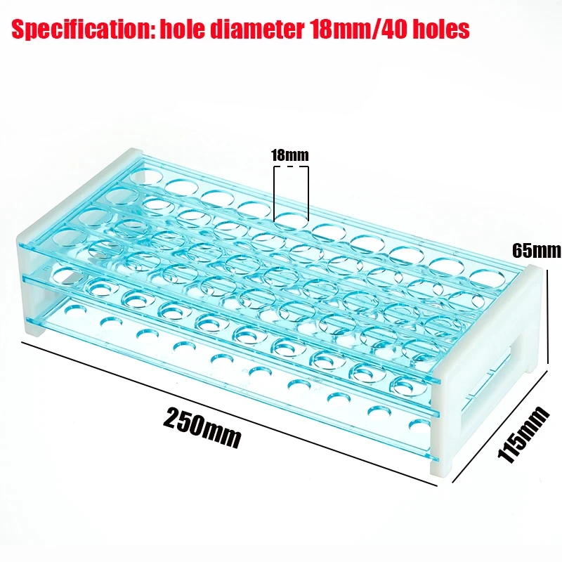 Test Tube Plastic Rack T3-layer  Detachable Assembly Support Position Laboratory Sample Pipe Rack Teaching Supplies 18mm 40-hole