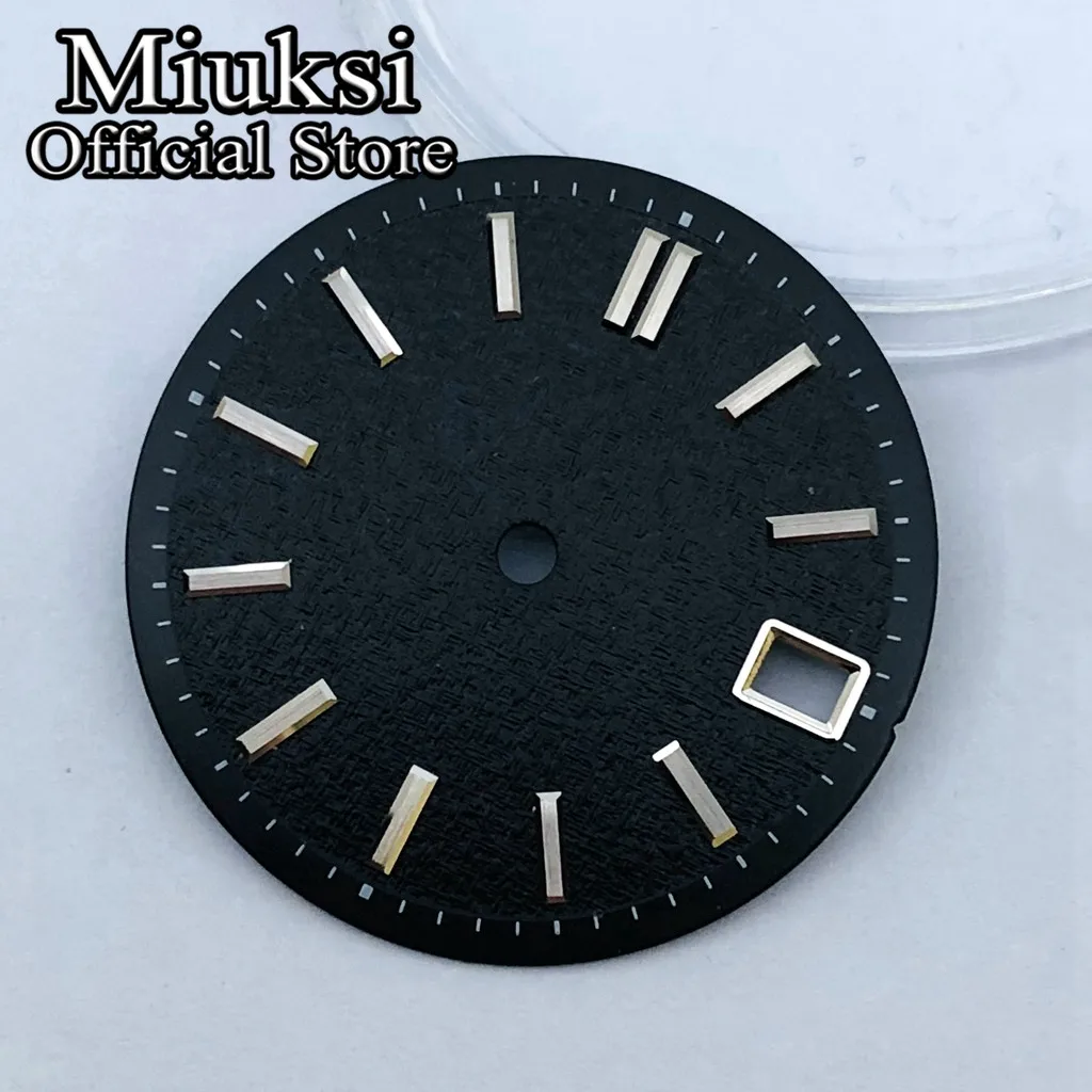 Miuksi 28.5mm silver blue pink sterile watch dial fit NH34 NH35 movement fit 3/3.8 o\'clock crown