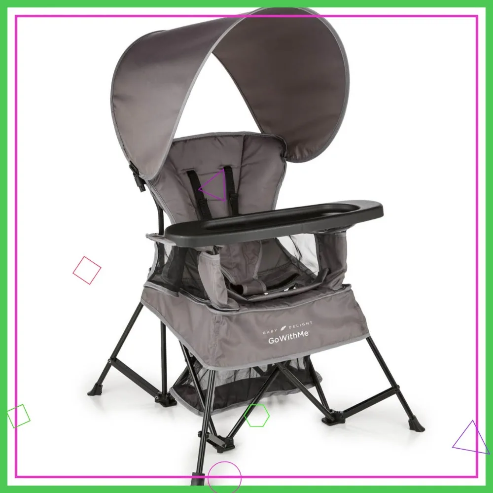 เก้าอี้เด็กแบบพกพาพร้อมหลังคาบังแดด |   ปรับได้ 3 ระดับ |   ใช้ได้ทั้งภายในและภายนอกอาคาร |   กระเป๋าพับเก็บง่าย