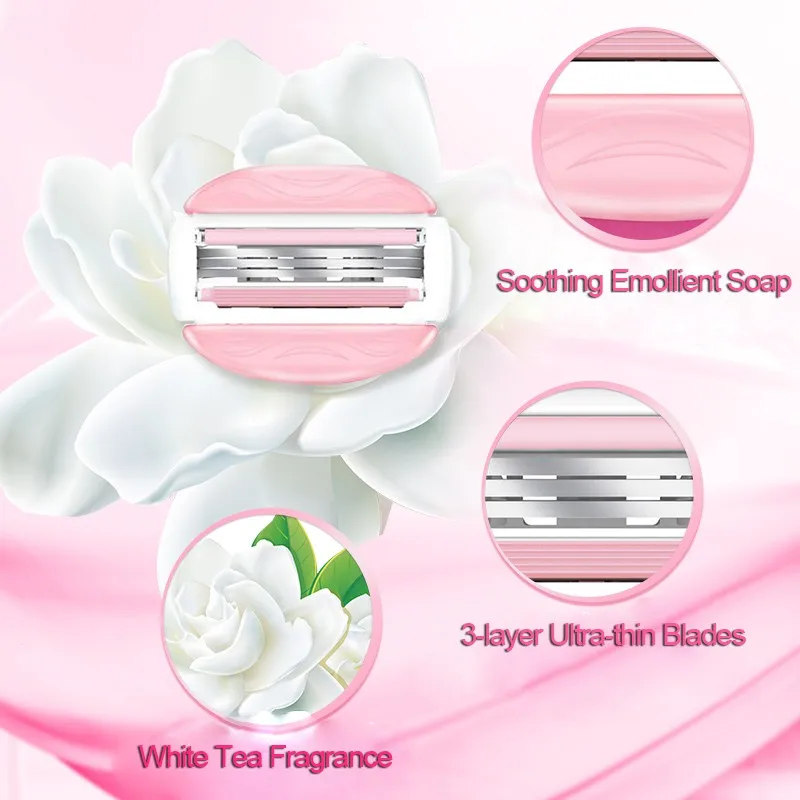 Gillette Venus Women Razor Barbeador feminino com dispositivo de proteção de lubrificação, para posições como pernas, genitais, axilas, etc.