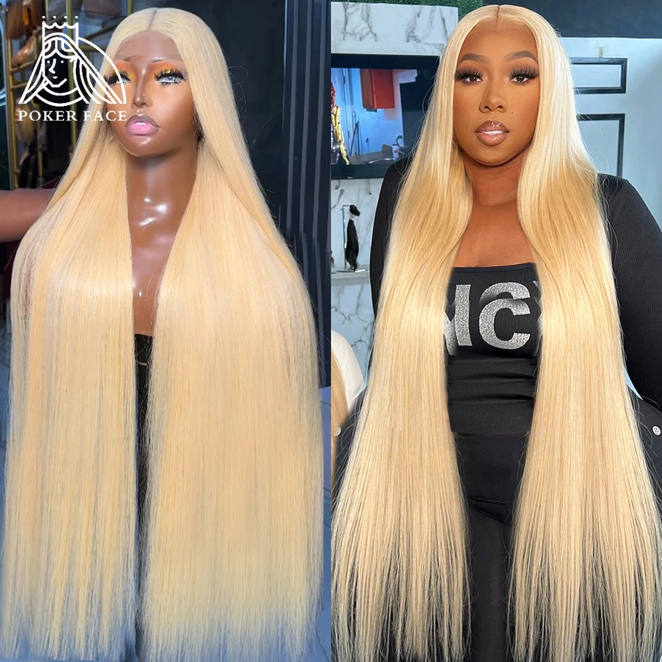 Straight 13x4 Lace Front Human Hair Wigs For Women Brazilian 40 inch 613 Honey Blonde Color 13x6 HD Transparent Lace Frontal Wig