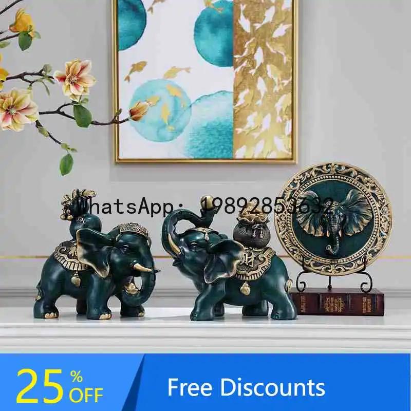 

YFY Creative Home Wine Cabinet Decoration Elephant Ornament Simple Living Room TV Cabinet Combination Craft Display
