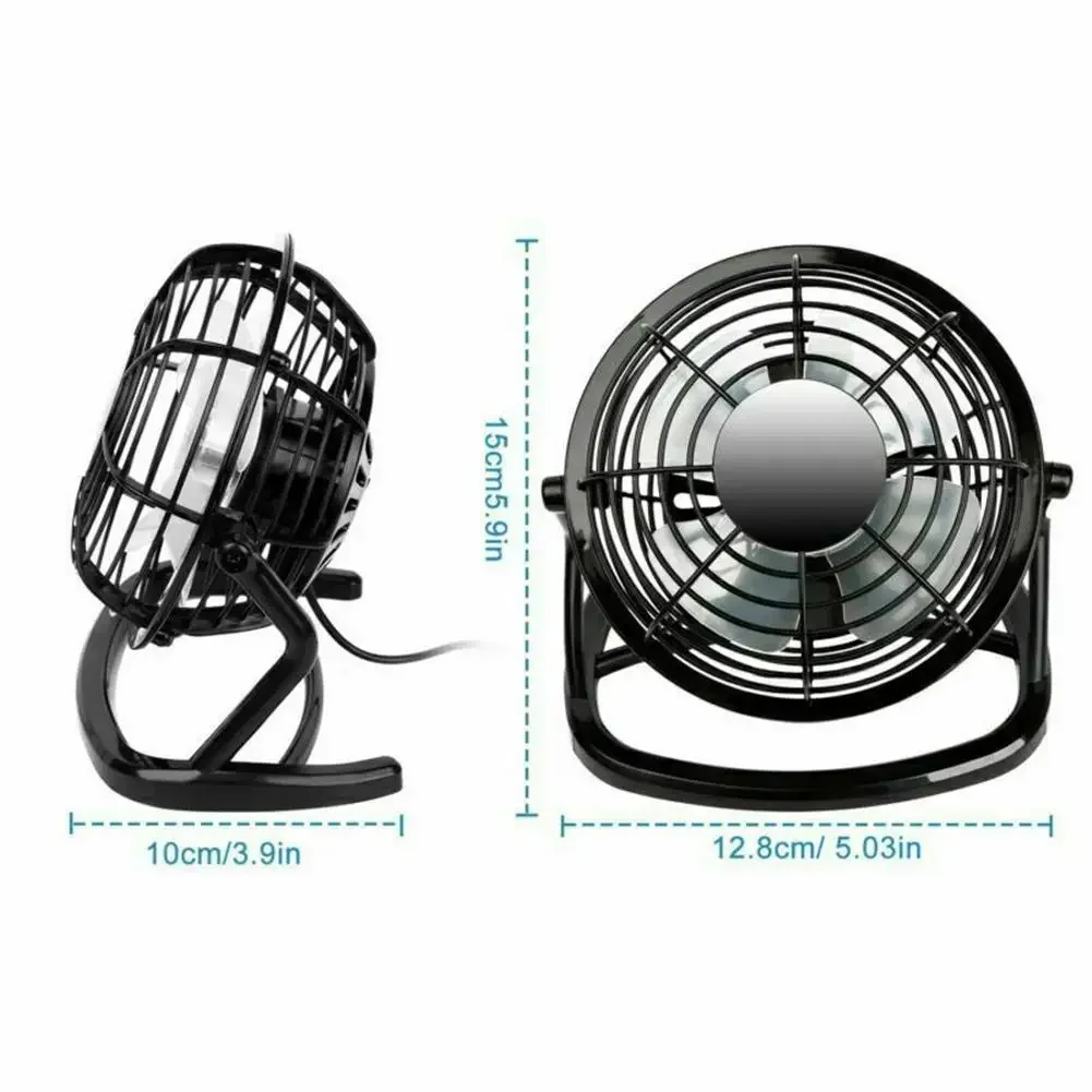 Portable DC 5V USB Mini Fan 4 Blade Desktop USB Fan - USB Powered Personal Table Fan