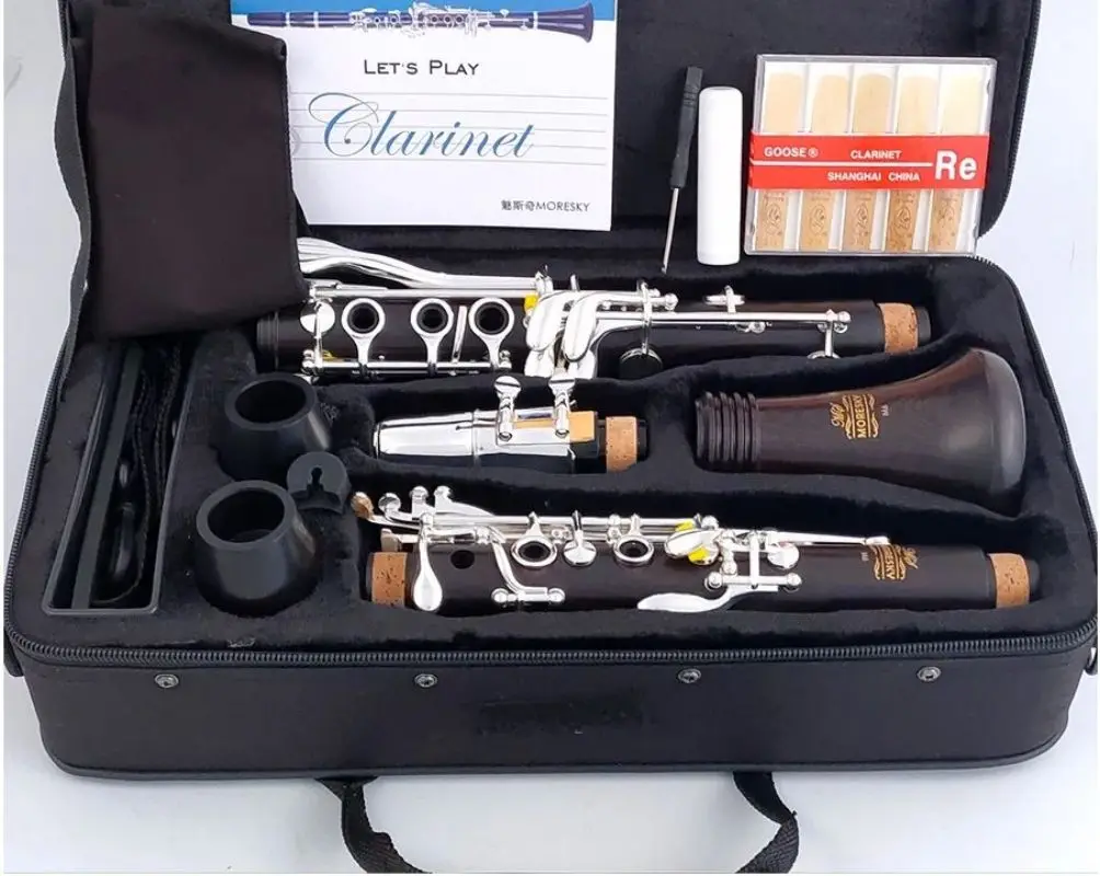 

MORESKY Clarinet Wood ebony clarinet Tube 18 Keys bB Clarinet Grenadilla Solid wood bb clarinet LUNA