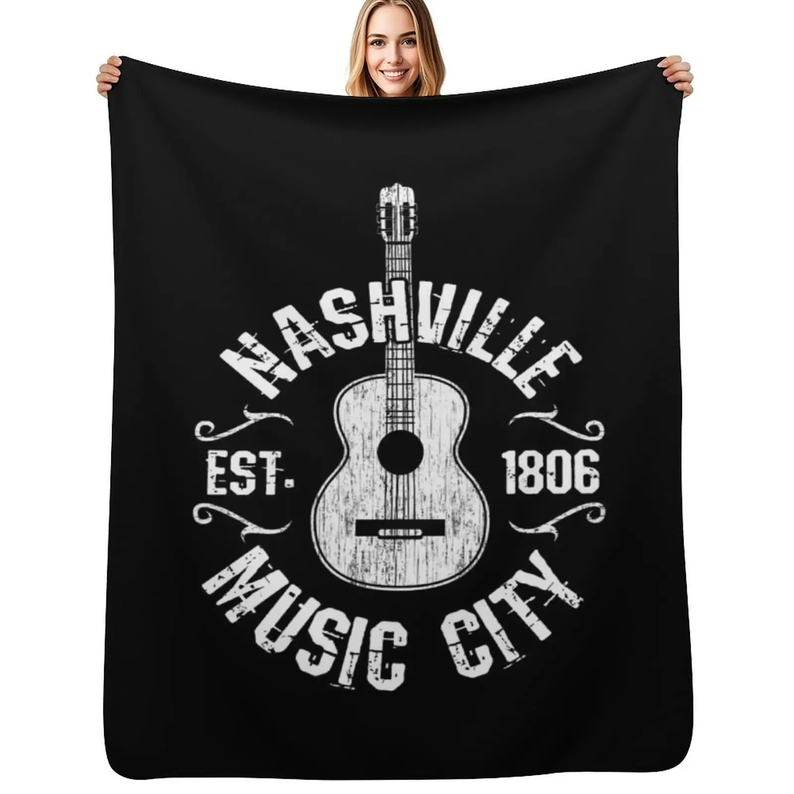 

Nashville Music City USA Country Music Gift Throw Blanket Bed covers Baby Hairys blankets ands Blanket