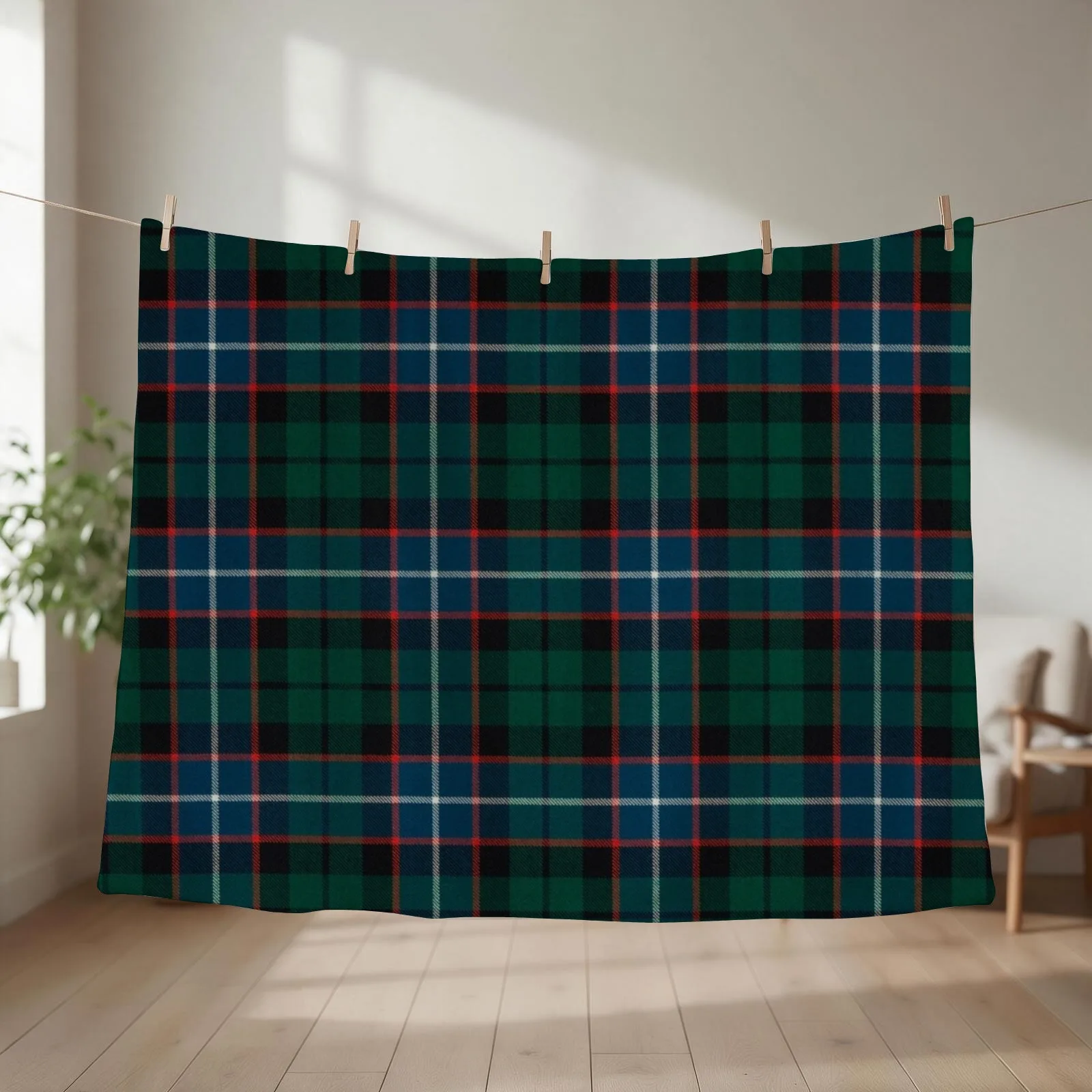 Mitchell Scottish Tartan Throw Blanket couch cozy soft plush fuzzy picnic outdoor blanket