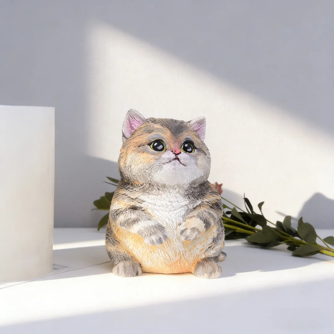 

Силиконовая форма для 3D-гипсовых фигурок кошек: легко формируется, для DIY-поделок из смолы, цемента, гипса, для изготовления милых кошачьих фигурок, гипсовых и восковых украшений