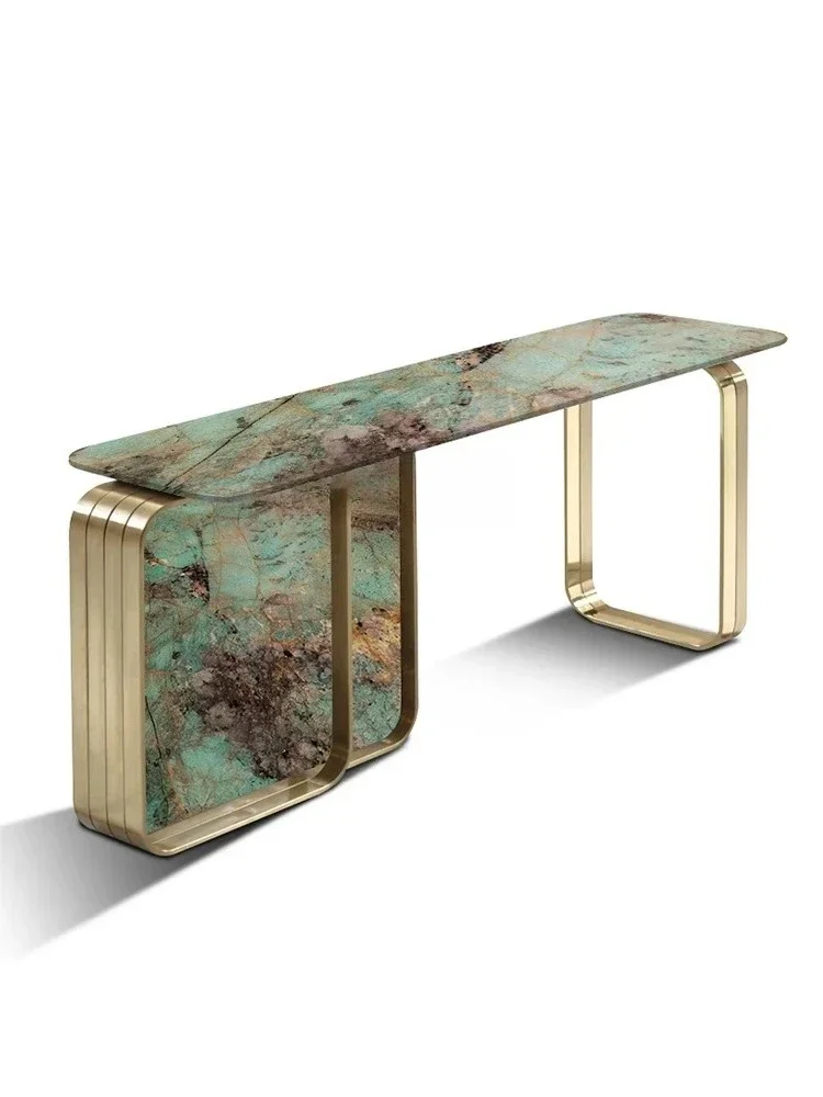 

Q Amazon Зеленый Натуральный Роскошный Камень Свет Роскошные Консольные Столы Входной Шкаф