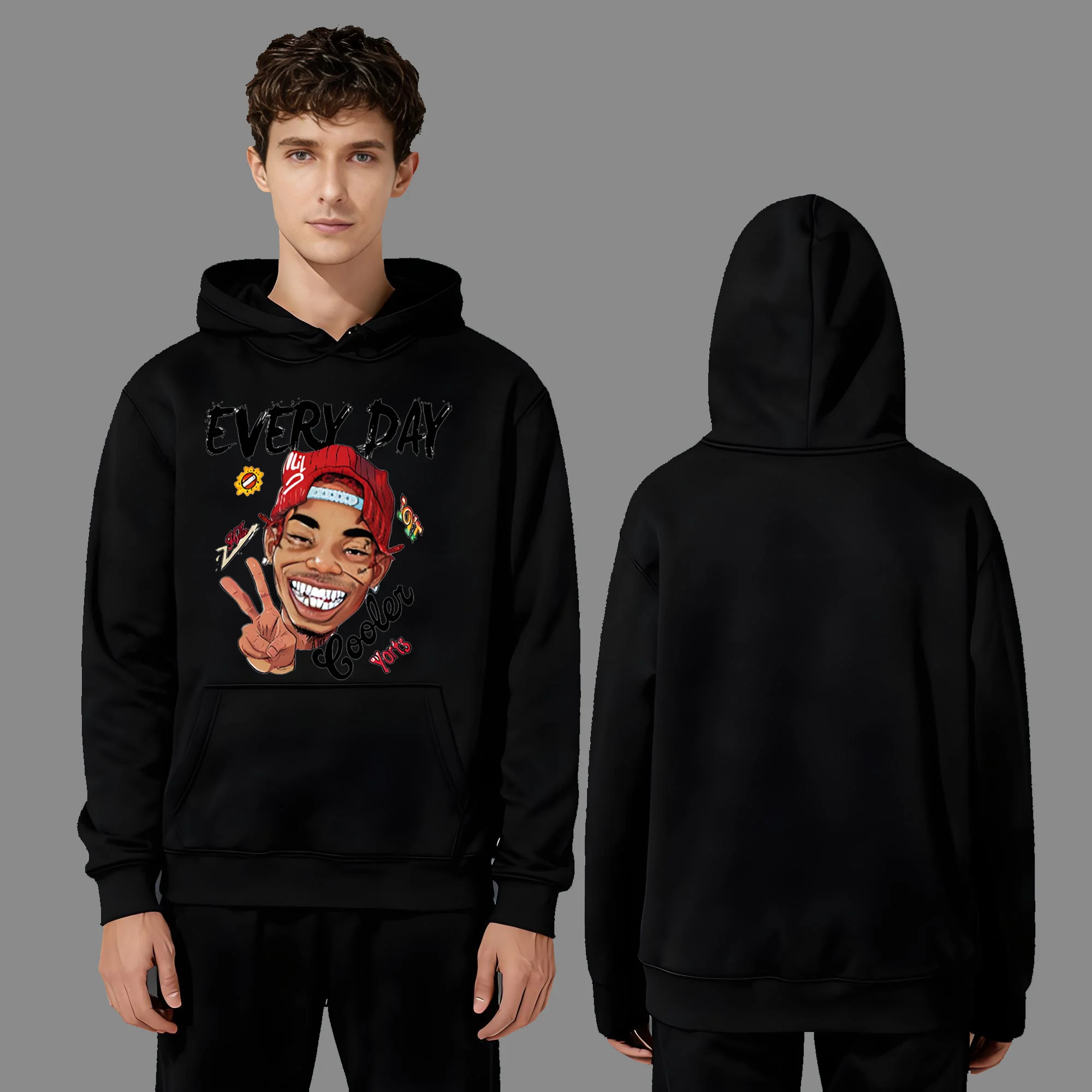 

Новейшая модная повседневная толстовка с капюшоном в тяжелом весе 330 г для мужчин и женщин в 2025 году с портретным принтом