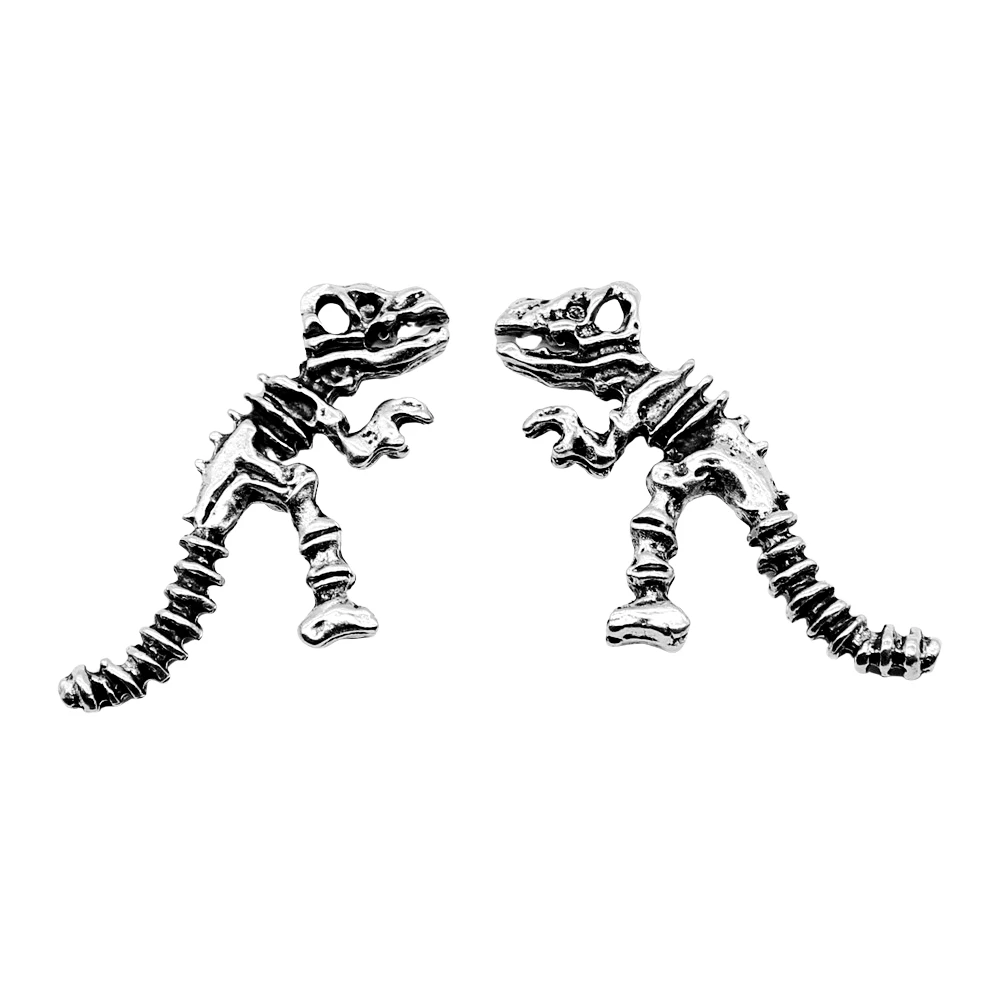 Bag Charm Dinosaur Skeleton Charms Vintage Jewelry 26x16mm 3pcs