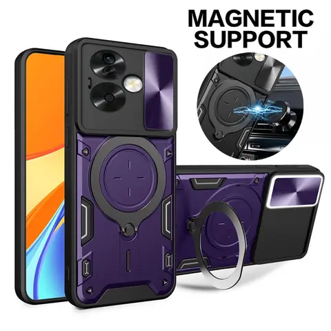 FundaสําหรับOppo A79 5Gกันกระแทกแหวนโลหะแม่เหล็กเกราะเคสโทรศัพท์สําหรับOppo A 79 OppoA79 5Gฝาครอบป้องกันเลนส์กล้อง