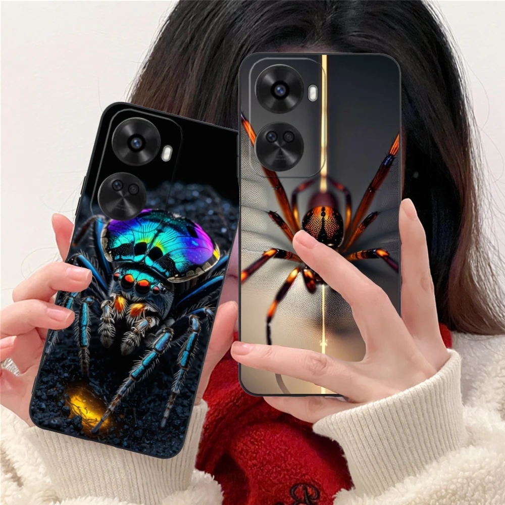 Colour Painting Spider Mobile Cell Phone Case for Huawei Nova 12 11 10 9 8 7 Pro SE 5G Black Soft Phone Cover Shell