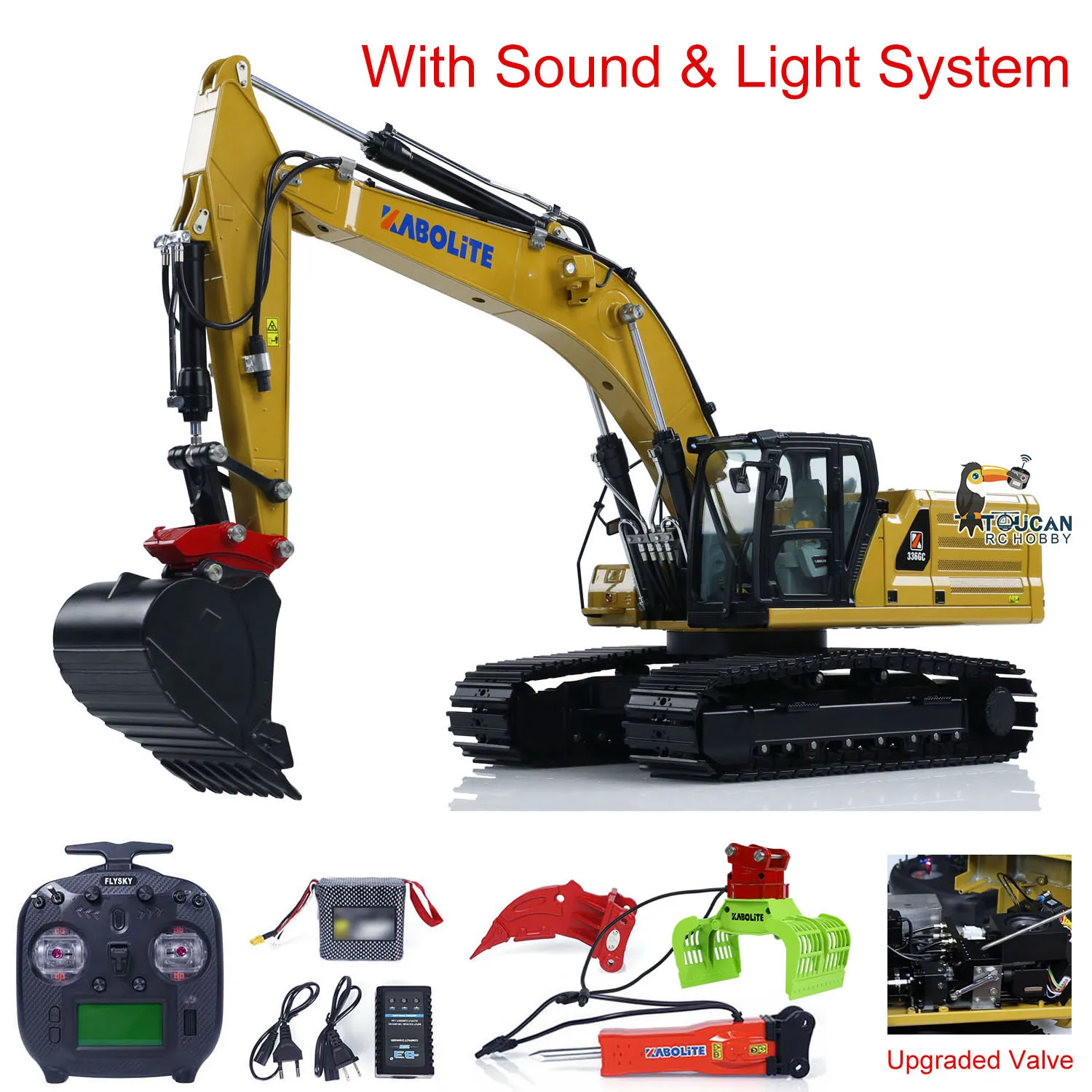 Kabolite K961 100S PRO 1/18 RC Hydraulic Excavator Upgraded Sound 3CH RTR Remote Control Digger ST8 Radio Electric Claw Hammer