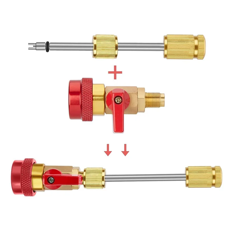 AB34-R134A Valve Core Quick Remover Installer High / Low Pressure Valve Core Remover Tool For Refrigerant Air Conditioner