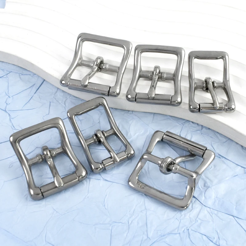 2 قطعة 16/20/25 مللي متر حزام استانلس ستيل مشبك منحني دبوس المشبك ل حزام الأسطوانة المنزلق أبازيم الحذاء ثلاثي الإنزلاق هوك لوازم #5