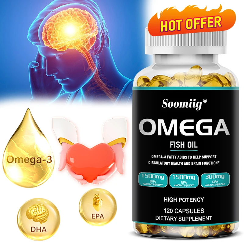 Omega 3 Fish Oil Capsules 3300mg  - High EPA & DHA, Supports Brain, Heart, Joint, Eye, Skin, Immune System & Hair Health - view 6