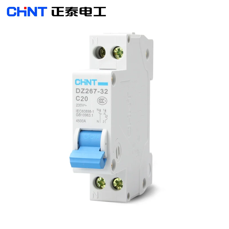 1PC CHINT CHNT DZ267-32 DPN 1P+N 6A 10A 16A 20A 25A 32A 220V 230V 50HZ Miniature Circuit breaker MCB 18MM
