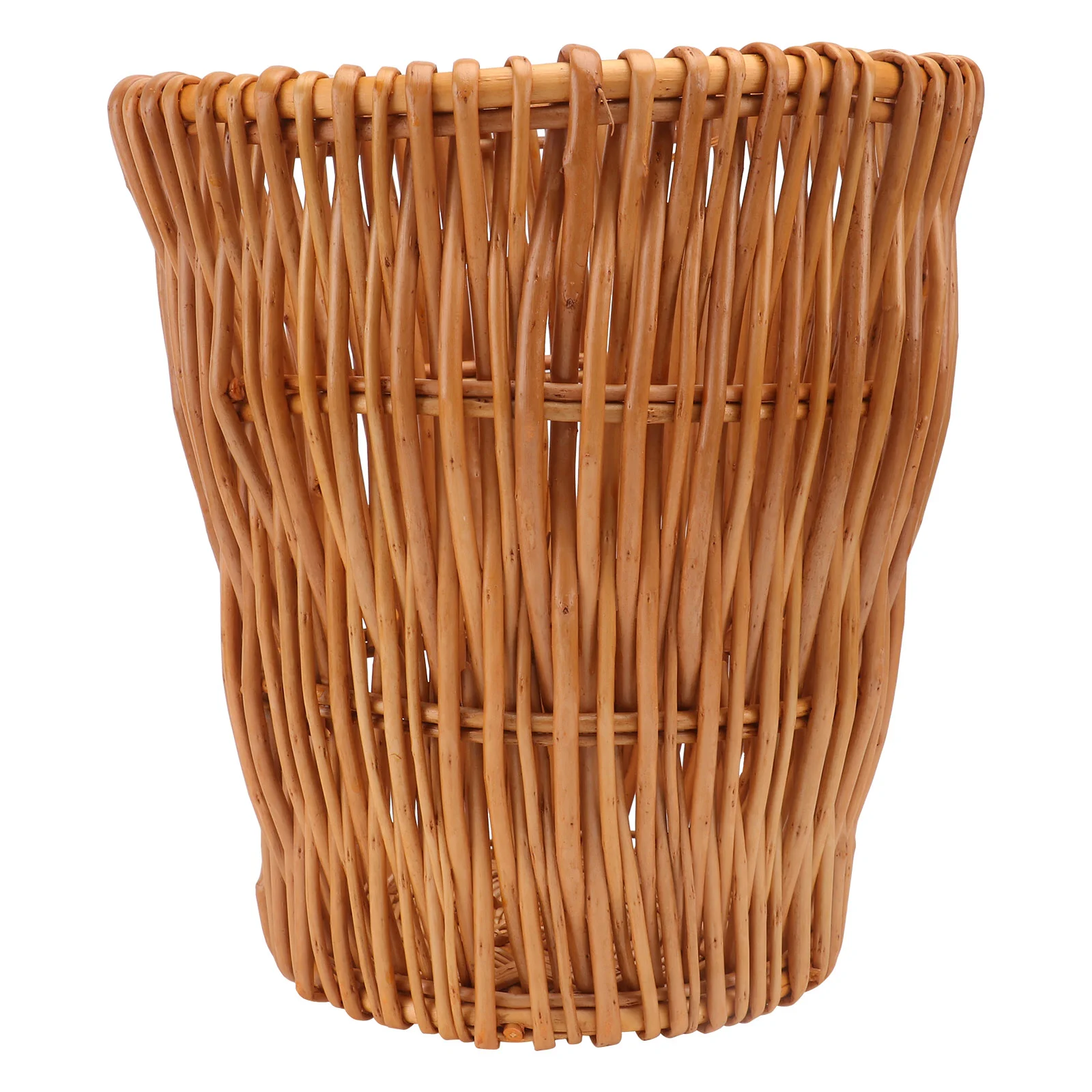 

Rattan Trash -friendly Laundry Basket Bamboo Wicker Weave Rubbish Container Wastepaper Office Hamper