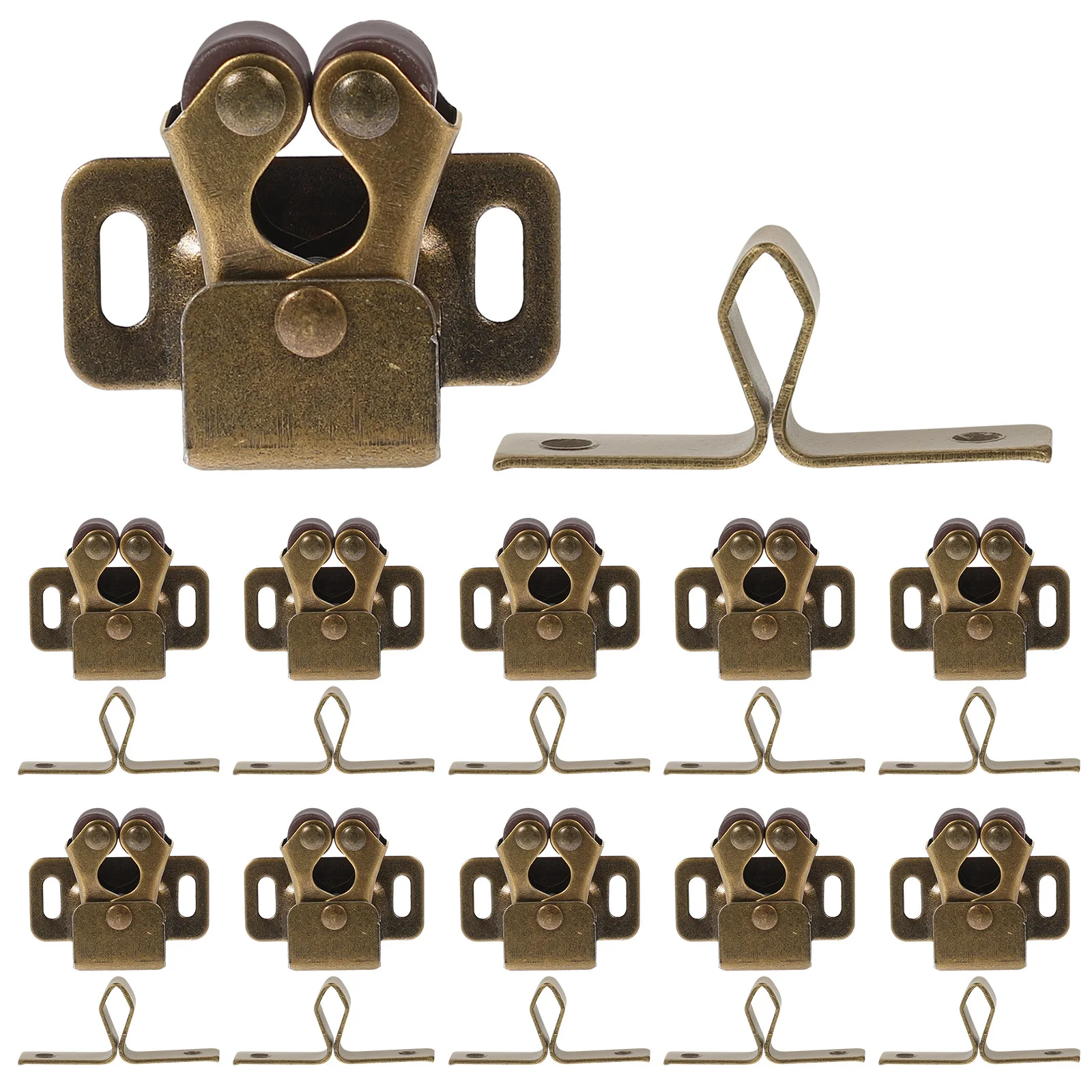 

20Pcs Door Toggle Clip Strong Magnetic Catch for Cabinets Wardrobes Smooth Closing Rust Resistant Door Catcher Brown