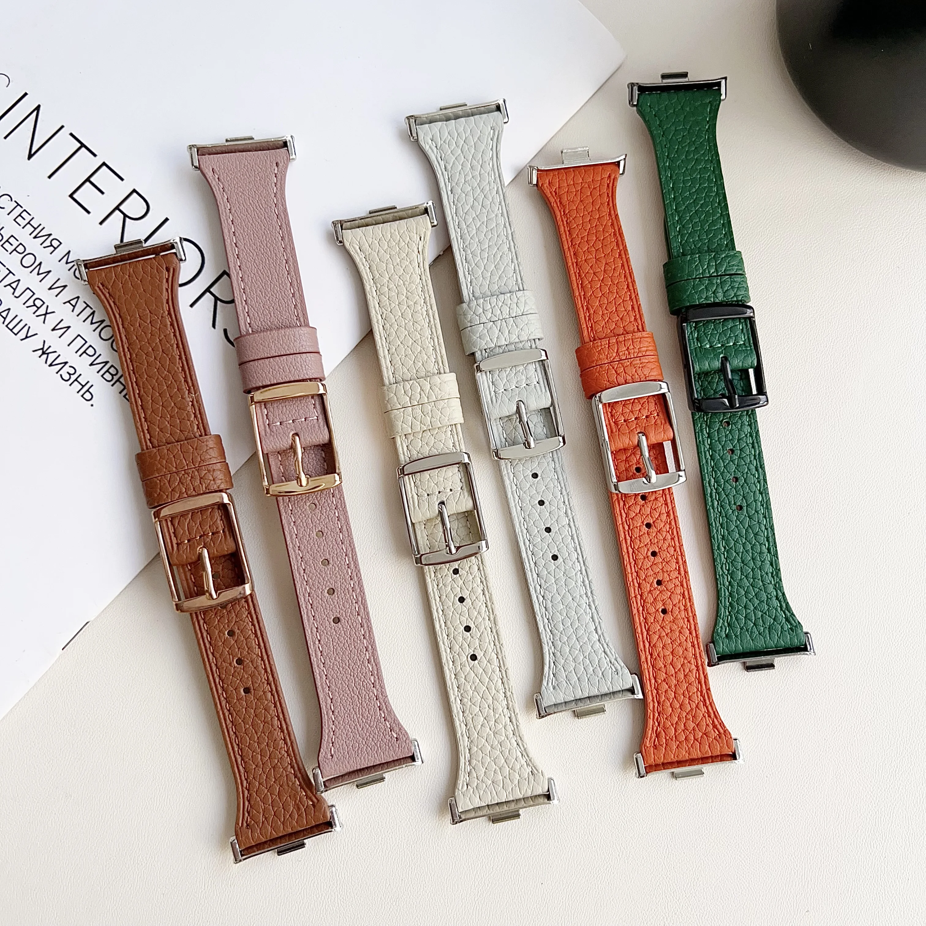 Leather strap square buckle strap For Redmi watch4 For xiaomi band8 pro