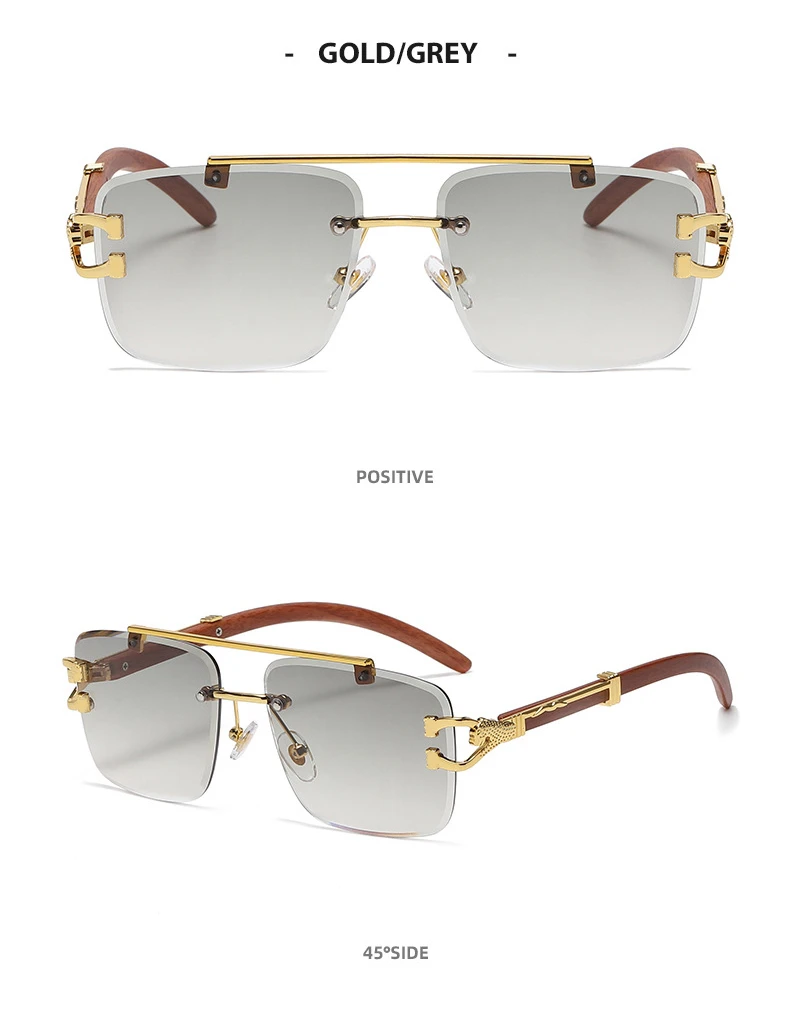 CATERSIDE Retro Quadratische Sonnenbrille Männer Frauen 2024 Luxus Marke Designer Golden Lion Dekoration Sonnenbrille Männer Reisen Brillen – Detail 8