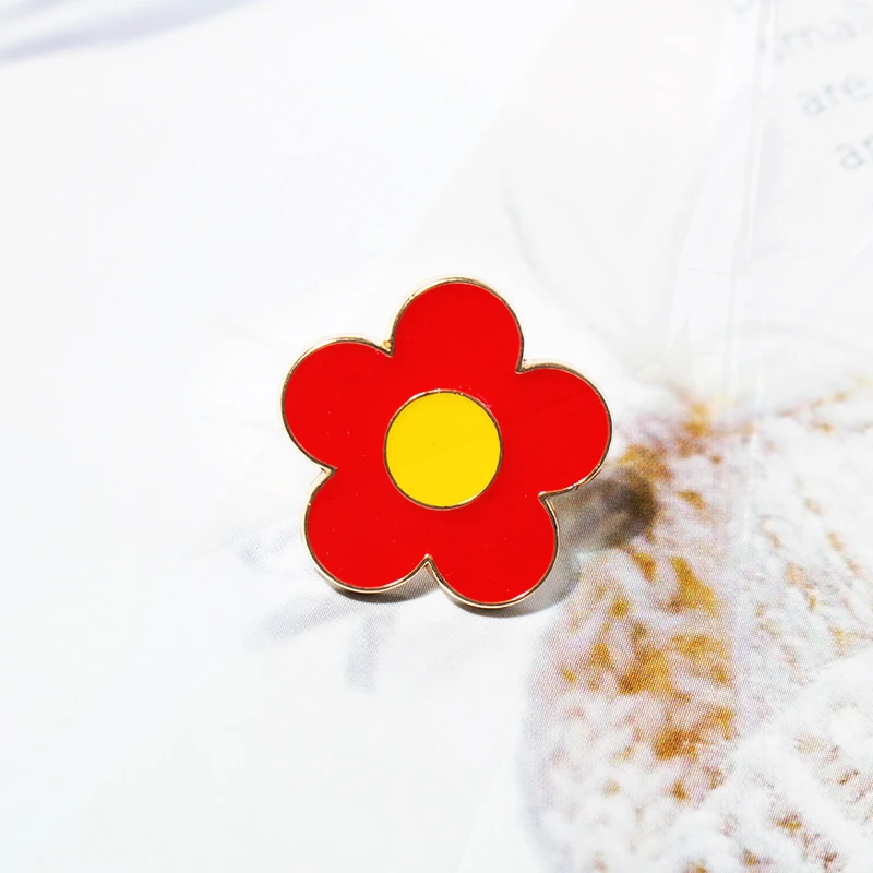 prize clothing decoration Cartoon sized red flower Pin children's cute badge