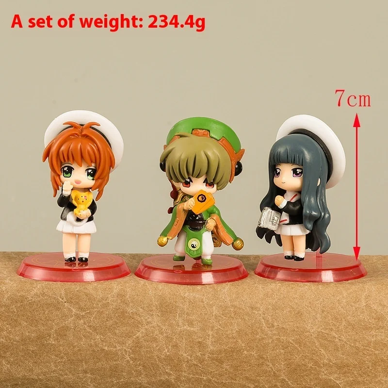 8pcs Captor Sakura Anime Figure Magic Card Sakura Action Figure Toys Collection Car Desktop Ornaments Pvc Model Dolls