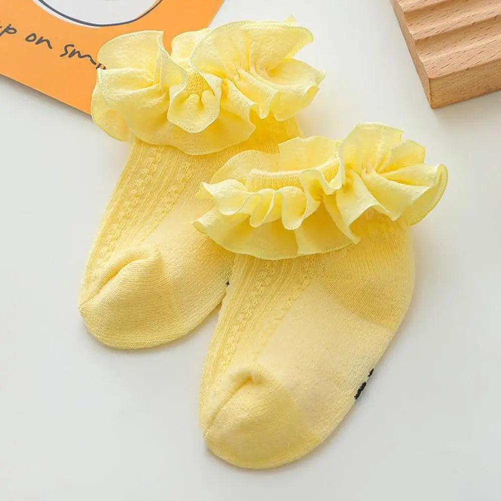 Soft Cute Sweet Korean Style Ruffle Autumn Lolita Lace Toddler Hosiery Children Short Socks Girls Socks Cotton Socks