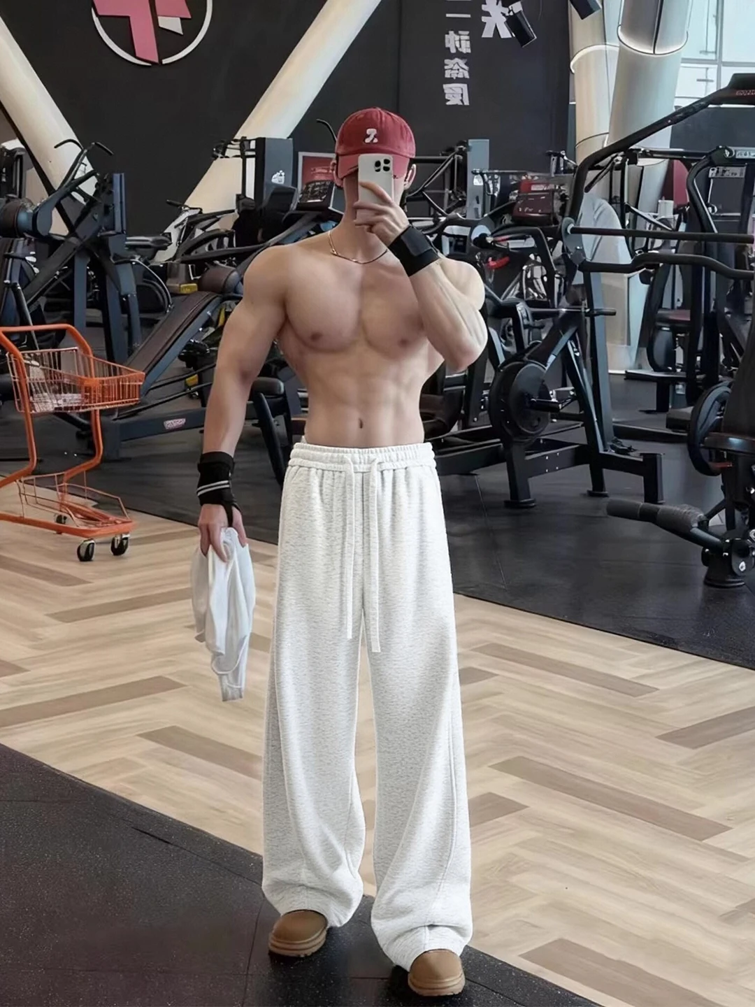 

Мужские зимние спортивные брюки из плотной ткани с начесом, широкие, повседневные, для тренировок, для спортзала, молодежные, модные, стильные