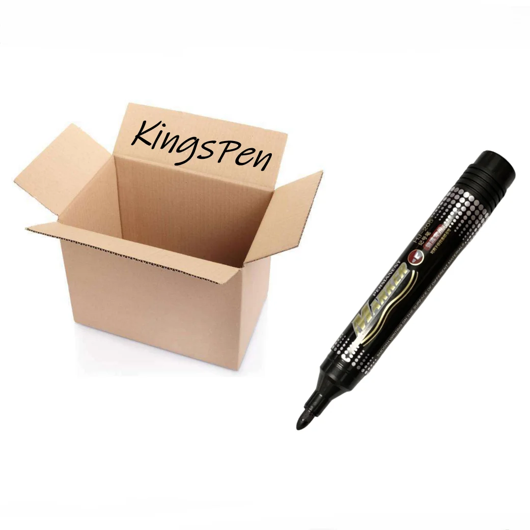 Black Permanent Marker Pens 10Pcs Set Waterproof Non-Fading Quick Dry Markers for Logistics Express Shipping Office Supplies