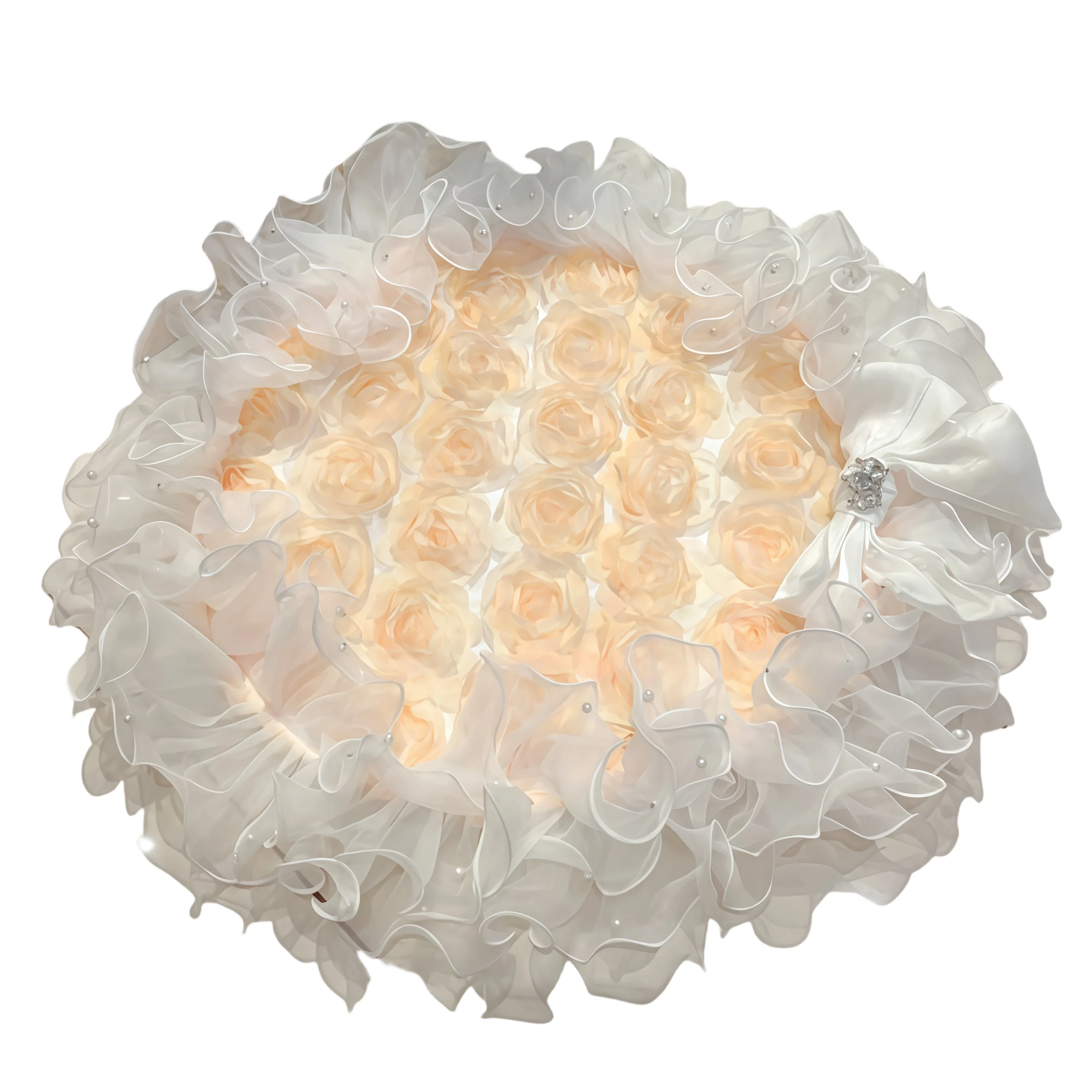 

3D Rose Dog Seat Cushion Non-Slip - Outdoor Car Pet Mat with Bow Tie, Fancy Puppy Party Accessories Flower Lace Pad