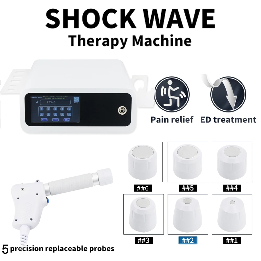 Professional Pneumatic Shock Wave Therapy Machine For Man ED Treatment Sports Injuries Pain Relieve Home Use Shock Wave 8Bar