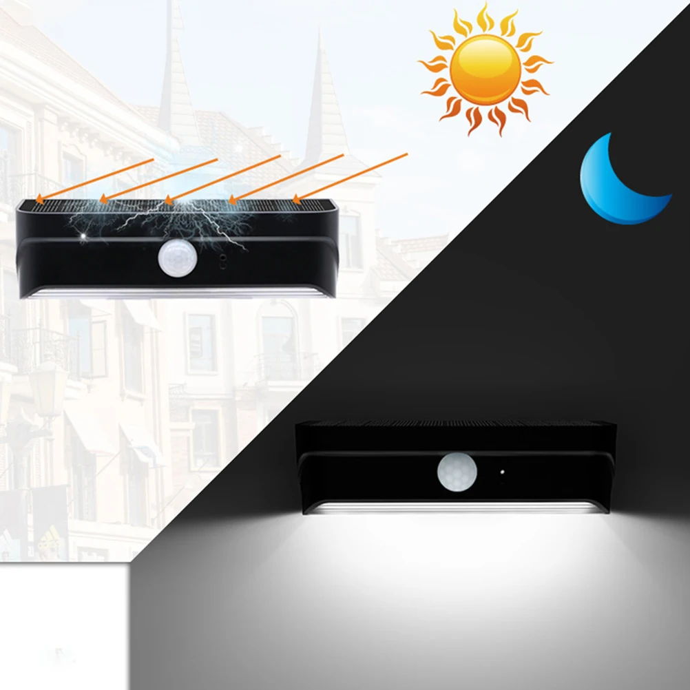 

1pc Solar Wall Lamp Outdoor Ip65 Led Light Energy-Saving Sunlight Wall Light With Pir Sensor For Garden Yard Patio