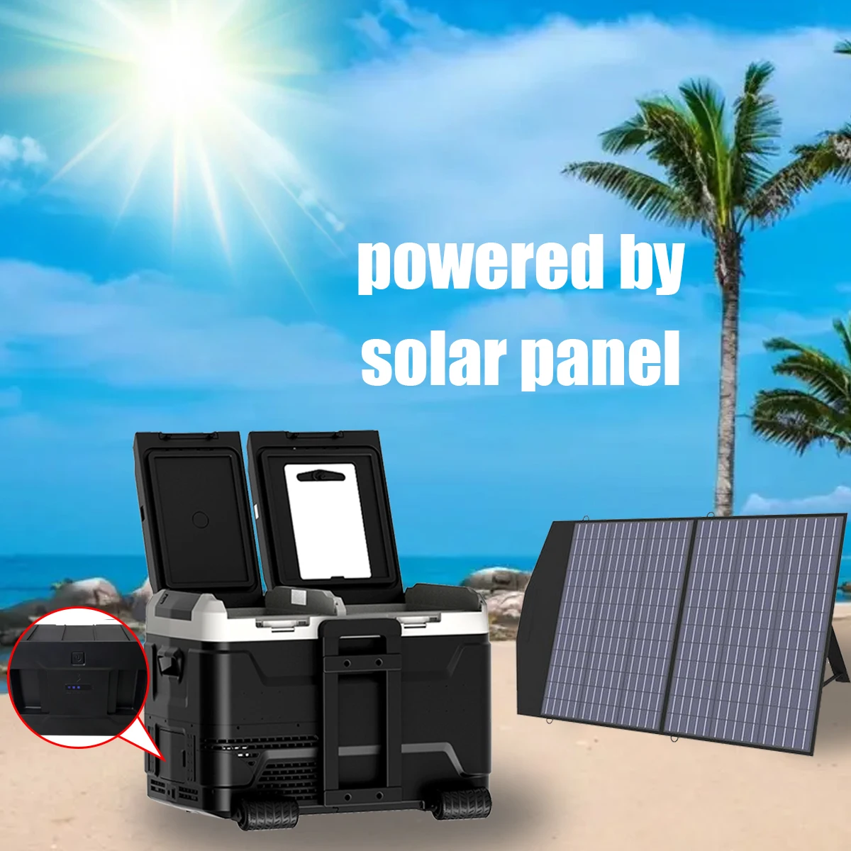 Solar Car Freezer for Camping 40L/50L/60L dual use car fridges dc portable refrigerator