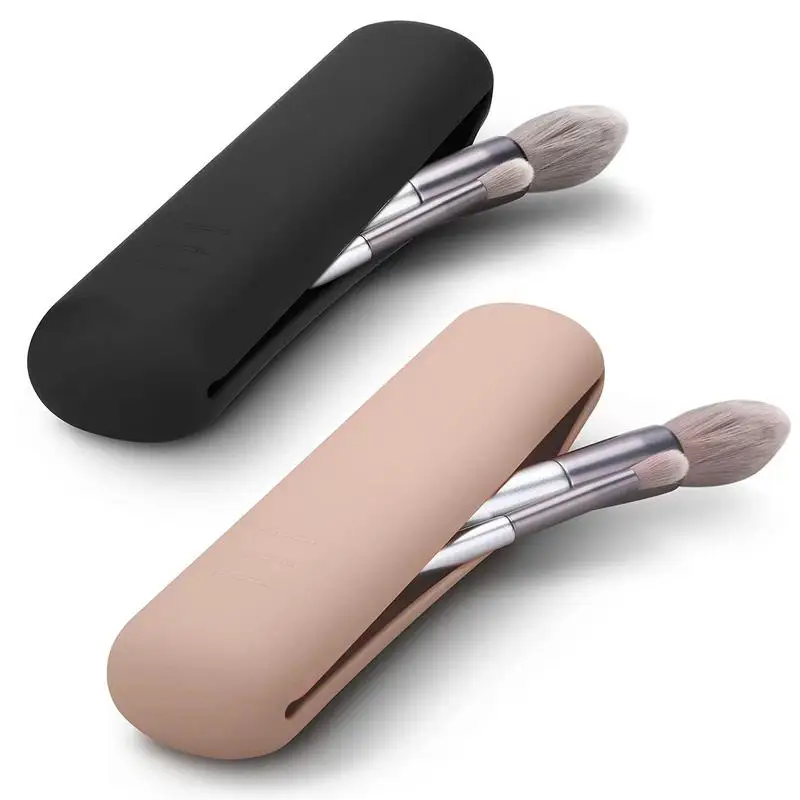 Travel Makeup Brush Holder, Silicon Material Portable For Getting Ready, Travelling, Trendy Cosmetic Case Makeup Organizers