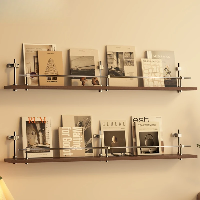 Household optical axis magazine rack, storage rack, wall suspended bookshelf, simple record rack, living room book display rack