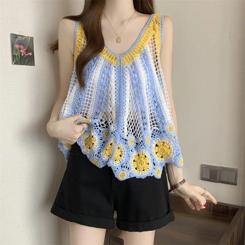 Nuovo abito con gilet con frange, maglia ampia, stampa scavata, moda alla moda