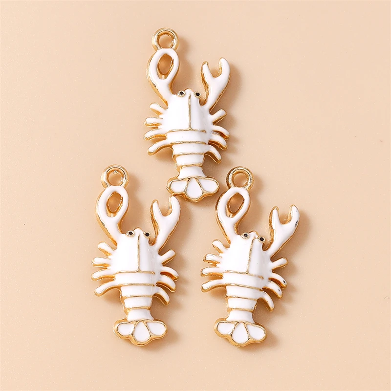 20 Stück 19x25mm Niedliche Meerestier-Anhänger Emaille-Hummel-Charms für Ohrringe Halsketten DIY Handgemachtes Kunsthandwerk Schmuckherstellung – Detail 11