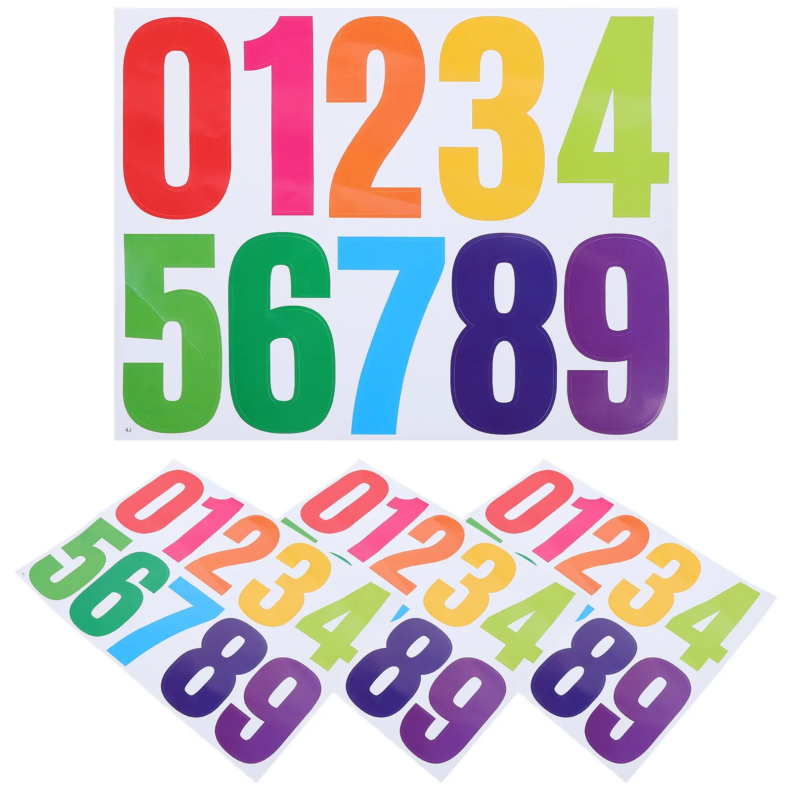 4 Sets Digital Logo Sticker Garbage Can Number Stickers for Inventory Numbered Labels