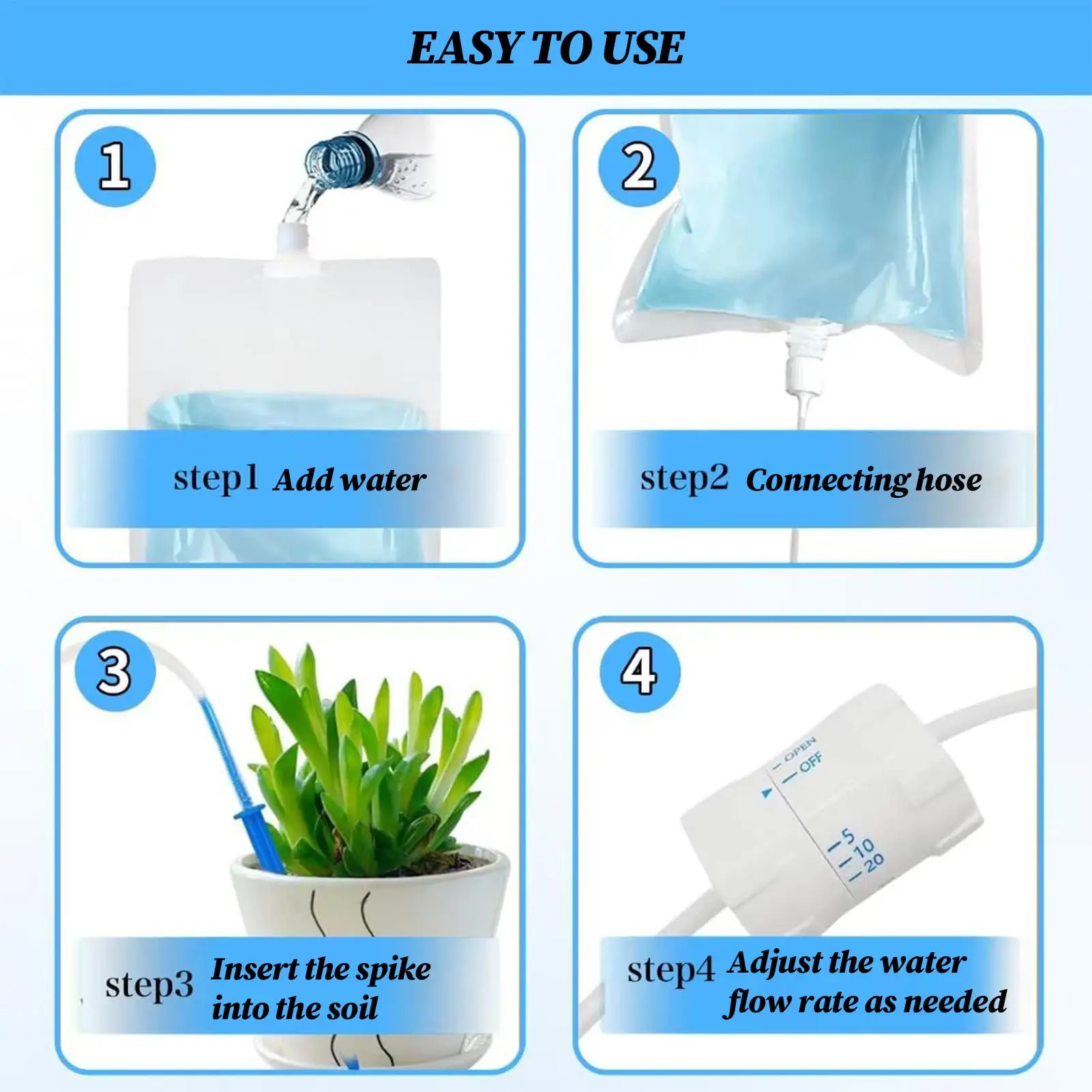 

Мешки для полива растений 5,2 л, автоматический мешок для капельного орошения, регулируемый автомобильный мешок для теплицы на рабочем месте, деревья, клумба, балкон