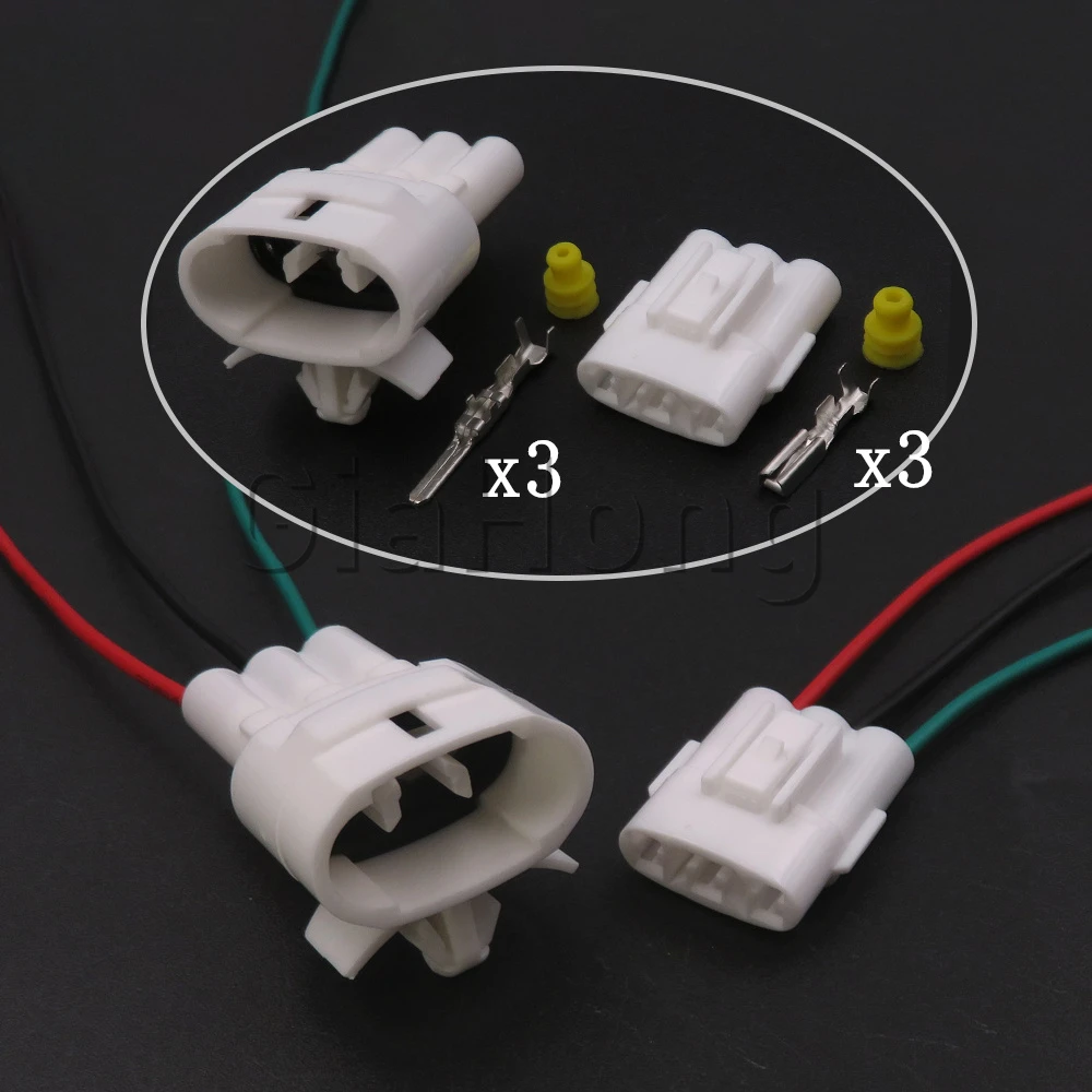 1 Set 3 Ways AC Assembly Auto Parts 6187-3281 Car Waterproof Wire Connectors Auto Plastic Housing Electrical Socket 6180-3261