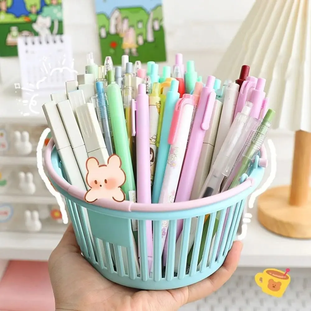 New Mini Desktop Storage Basket Sundries Storage Stationery Cosmetic Organizer Box Large Capacity Hand Basket